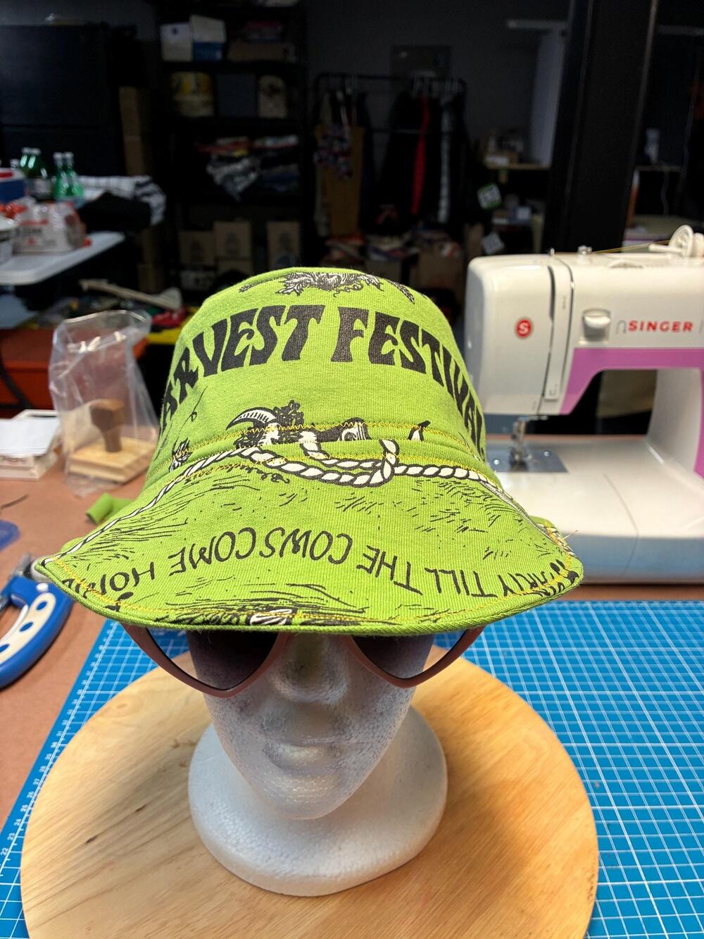 Upcycled Harvest Festival Bucket Hat — Stone Cow Brewery -- Size Large